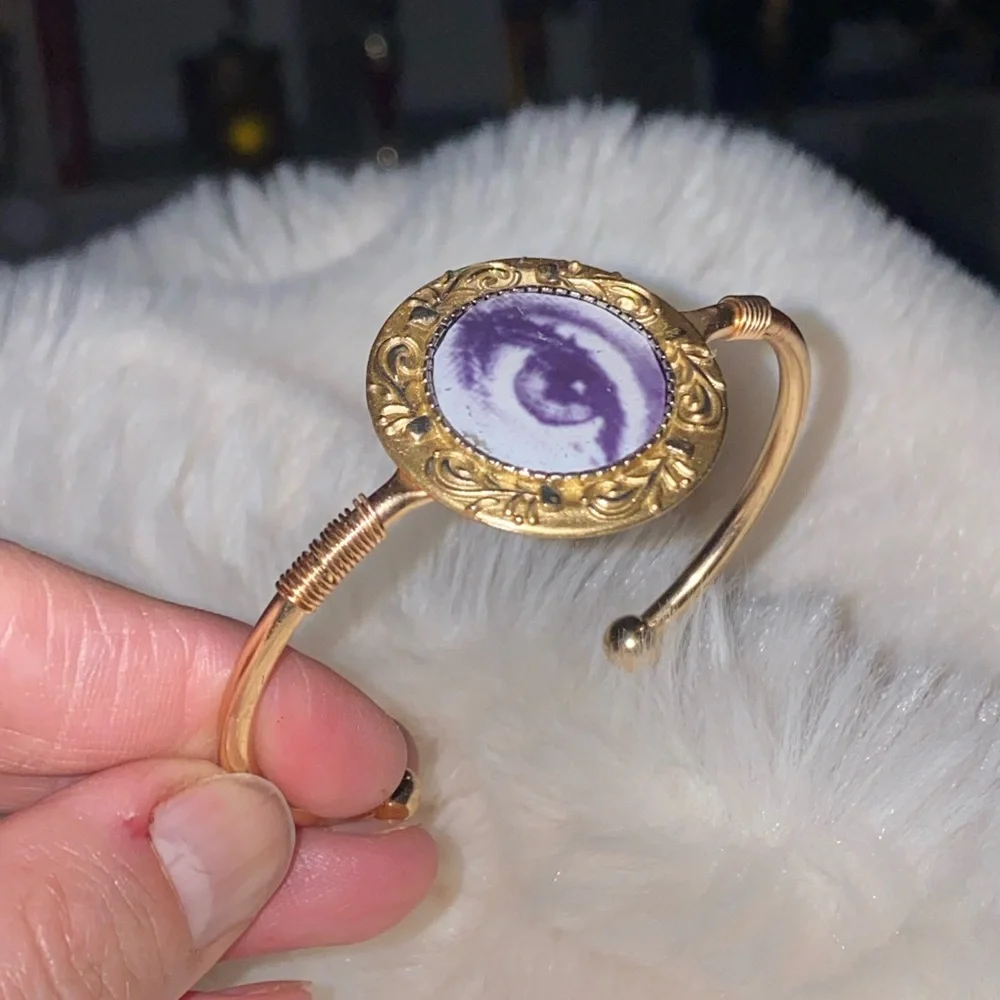 Fornasetti inspired Gold evil eye protection Bracelet - Picture 2 of 5